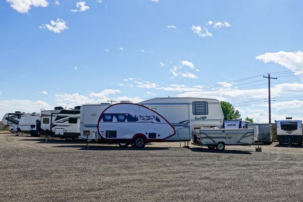 RVs In Open Storage