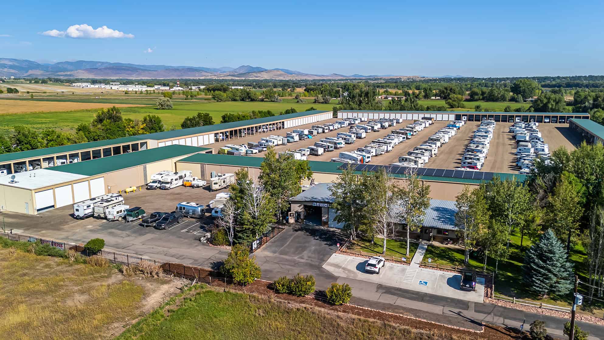 Boulder Country Aerial Shot of outdoor, enclosed and covered parking