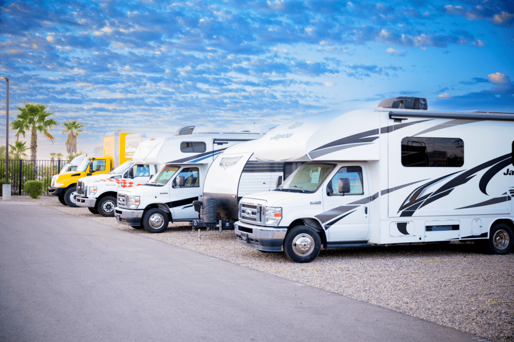 Tucson_OpenParking2 outdoor parking featuring rows of RVs
