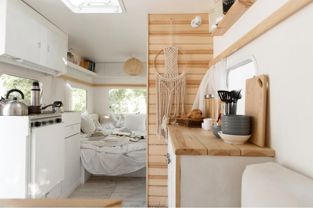 Bright and organized RV interior