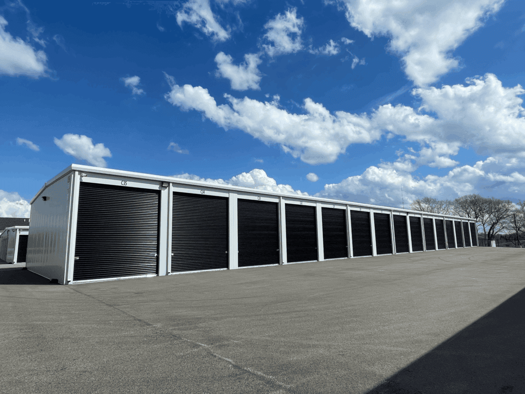 Row of enclosed RV storage units in Volo, IL