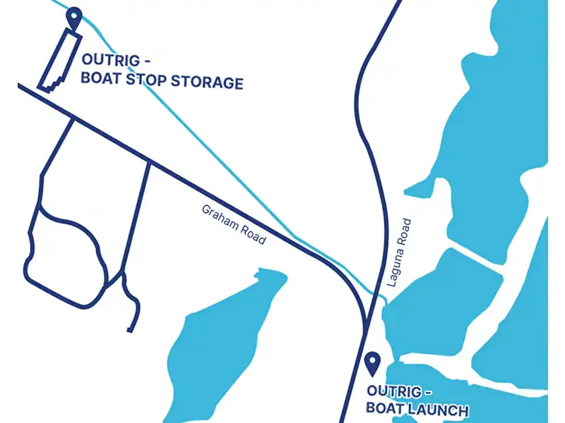 Outrig Boat Stop Members Get Discounted Boat Launch Access-Location Map