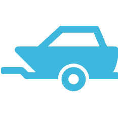 Vehicle and Boat Trailer Parking Blue Icon