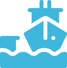 Outrig Blue Boat slip Icon