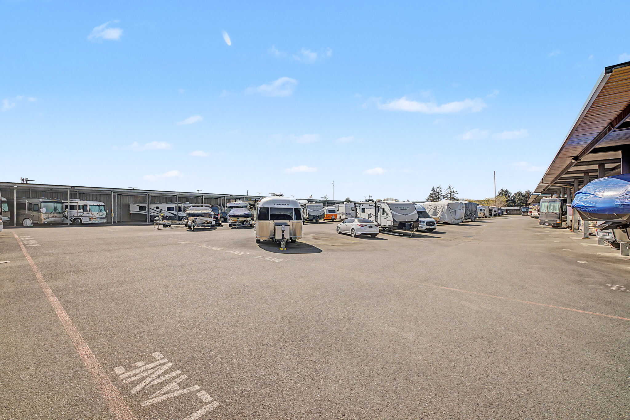 Outrig East Valley image of outdoor and canopy parking from center of the lot