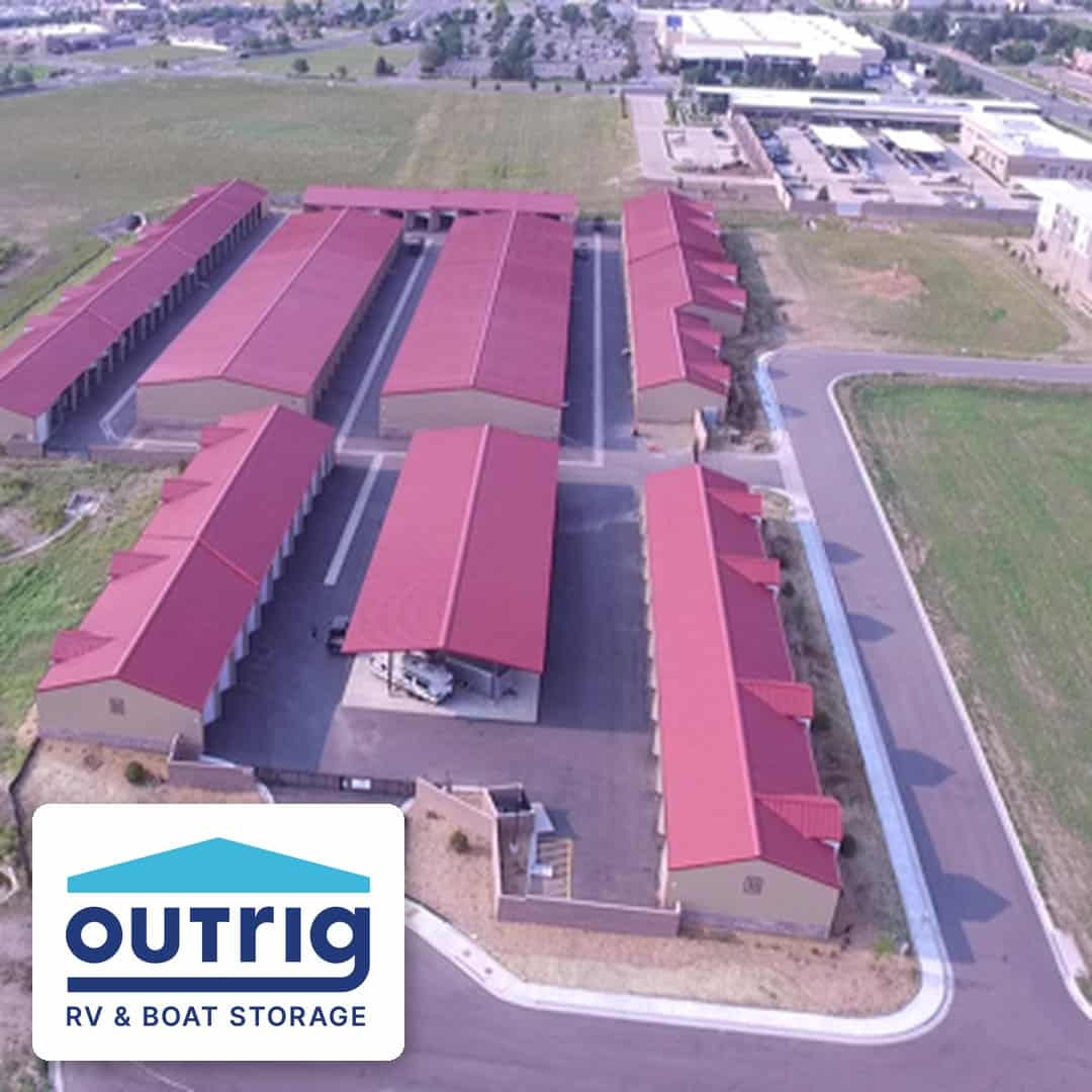 Drone shot of Outrig Storage Erie