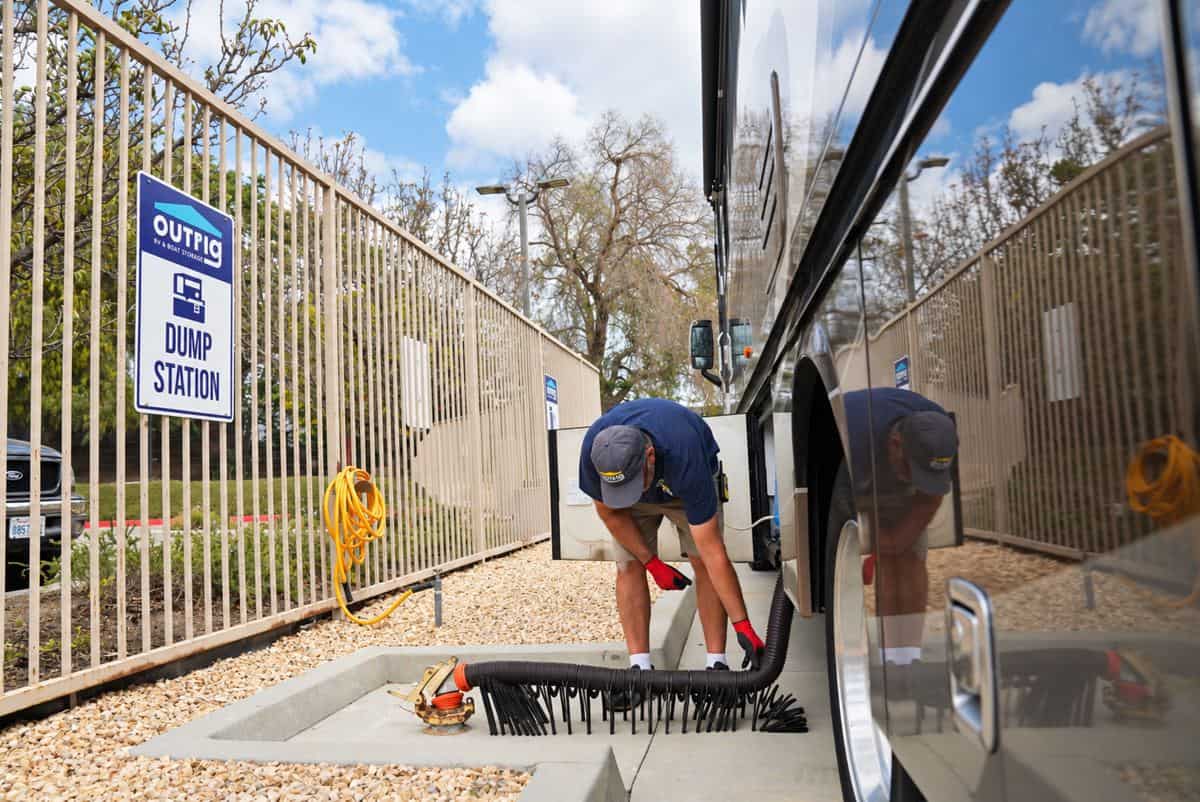RV dump station with attendant at Outrig Simi Valley