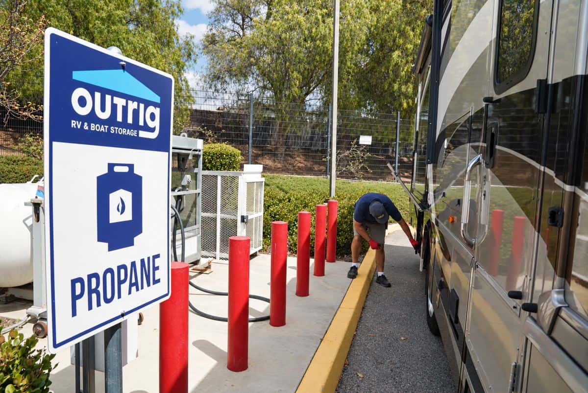 Propane refill station with attendant at Outrig Simi Valley